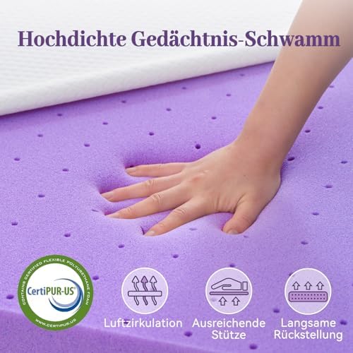 SINWEEK 3 Inch Gel Memory Foam Mattress Topper Twin XL Size - Image 5