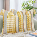 AmHoo Set of 2 Chenille Striped Textured Boho Throw Pillow Covers Aesthetic by AmHootextile