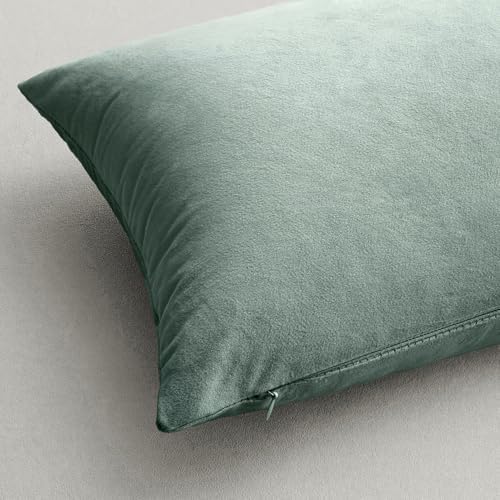 MIULEE Velvet Throw Pillow Covers 20x20 Inch Pack of 2 Aqua Haze - Image 6