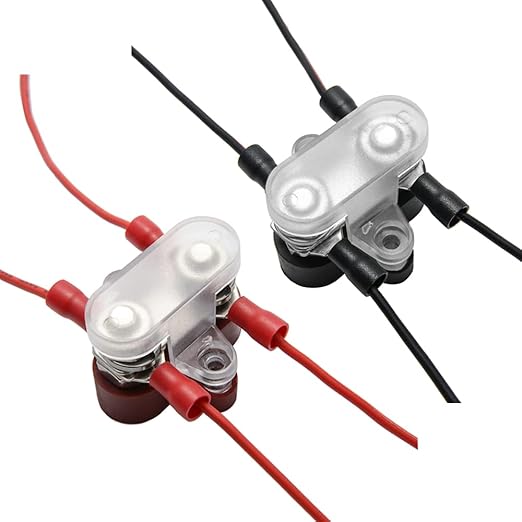 Heart Horse Bus Bar Terminal Block 5/16'' Power Stud Battery Junction Post Distribution Block Insulated with Cover DC 48V 300A for Auto Truck RV Boat (5/16'',Red+Black)