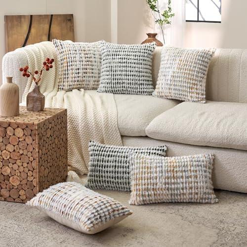 Aeckself Boho Chenille Tufted Pillow Cover 18 x 18 Inch, Decorative Square - Image 6