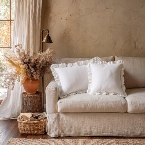 patdrea Vintage White Linen Throw Pillow Covers - Image 6