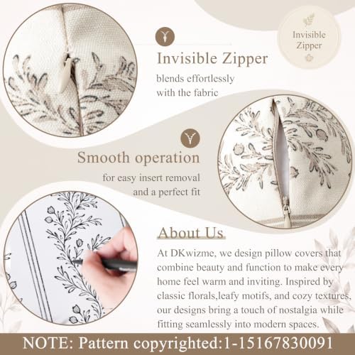 Vintage Floral Lumbar Pillow Covers 12X20 Pack of 1, Double-Sided Botanical - Image 3