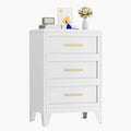 Metal Small Dresser for Bedroom, White Dressers & Chest of Drawers, 3 Drawer Dresser with Curved Corner, Storage Cabinet for Living Room, Entryway, Home Office (White, 24" W)