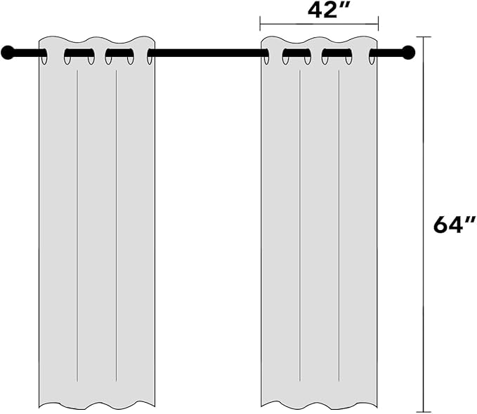 PrinceDeco Linen Texture Curtains 100% Blackout Curtains 64 inch Long 2 Panels Set for Bedroom Living Room Energy Saving Window Treatment Curtain Drapes, Burlap Fabric with White Liner，Pure White