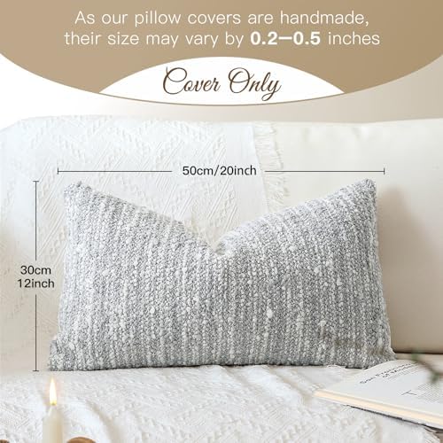Artscope Lumbar Throw Pillow Cover 12x20 Super Thick Body Pillow Cover - Image 5