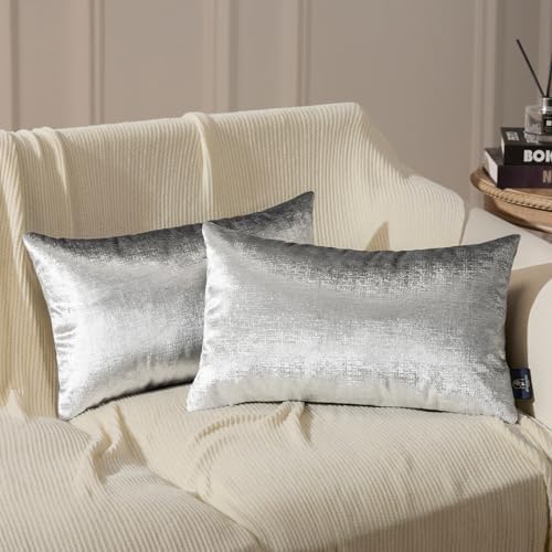 Phantoscope Pack of 2 Sparkling Velvet Decorative Solid Throw Decorative Pillow by Phantoscope