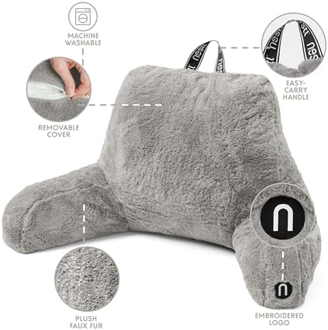 Nestl Fur Reading Pillow with Shredded Memory Foam, Stylish Back Pillow - Image 4