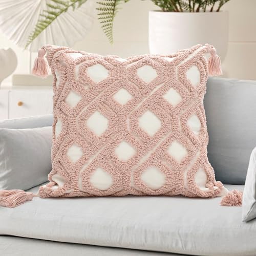 Boho Throw Pillow Covers 18x18 Tufted - Image 4