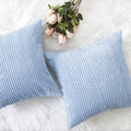 Home Brilliant Blue Throw Pillow Covers Set Supersoft Corduroy Decorative by HomeBrilliant