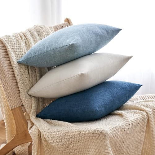 MIULEE 26x26 Inch Euro Linen Burlap Pillow Covers, Livingroom - Image 5