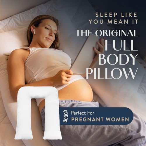 Digital Decor U-Shaped Body Pillow, Made in USA Full Body Maternity & Side - Image 2