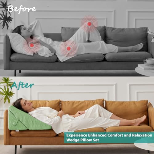 Bedluxe Wedge Pillow for Sleeping, Adjustable 9&12 Inch Foldable Bed Wedge - Image 5
