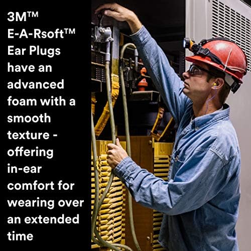 3M Ear Plugs with Cord, E-A-Rsoft Yellow Neons 311-1250, NRR 33 - Image 3