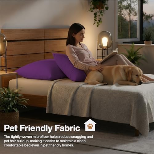 QUEENSBAY Standard Pillow Cases Set of 2, Microfiber Cooling Pillowcases - Image 7