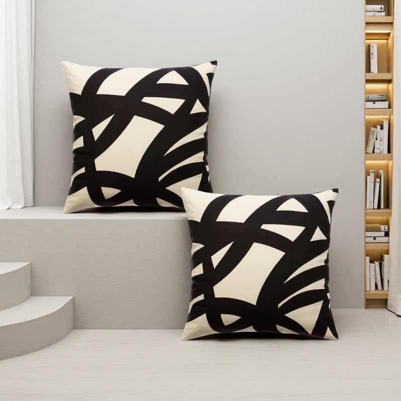 2pcs Decorative Abstract Art Boho Line Outdoor Pillow Case Square Cushion Covers - Image 4