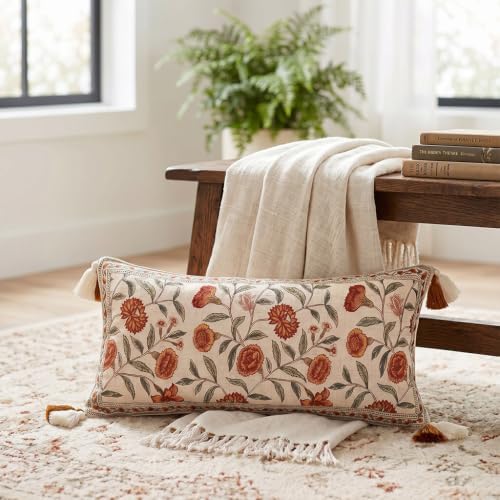 ISAENNE French Elegant Linen Rectangle Throw Pillow Cover - Image 4