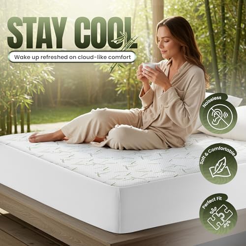 Bamboo Viscose Waterproof Mattress Protector California King - Image 5