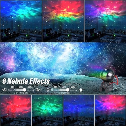 YXQUA Astronaut Galaxy Star Projector, Night Light for Kids, Original Black - Image 2