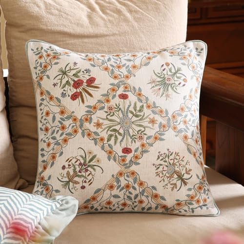 ISAENNE Vintage Elegant Linen Throw Pillow Cover - Image 2