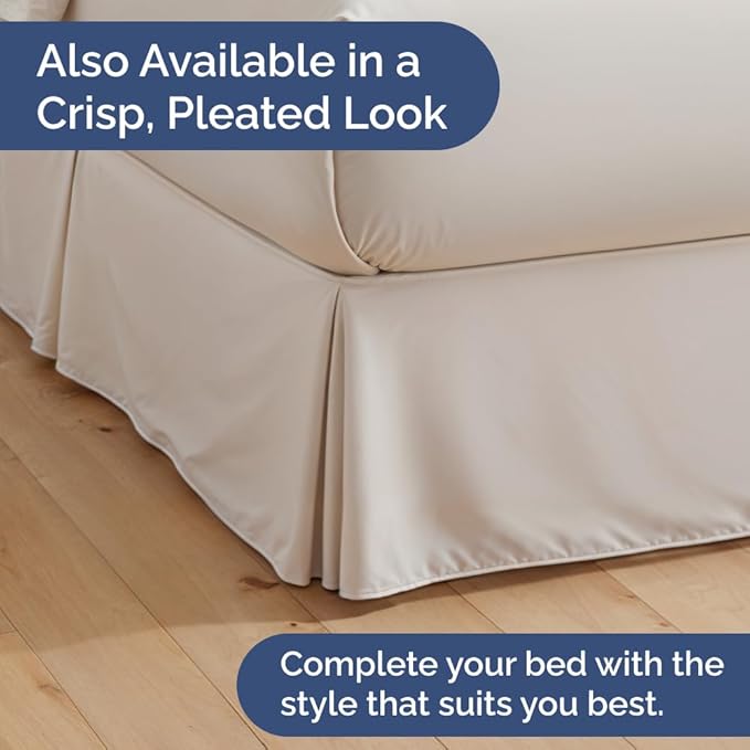 Bedskirt King Size Ruffle - 18 inch Drop Dust Ruffle Bed Skirt with Platform - Ultra-Soft, Easy Fit, Premium Hotel Quality - Wrinkle, Fade & Shrink Resistant - for Women, Men, Kids and Teens - White