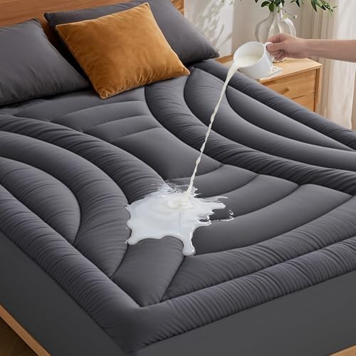 Waterproof Queen Mattress Pad, Noiseless Mattress Protector Queen Size by QUIETSEA