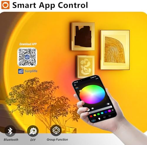 LED Sunset Lamp Projector,Multicolor Changing with USB Port,Sunset Light 180°Rotation for Room Decor,Sunset Lamp for Bedroom,Photography Party,Tiktok Live,Gift for Halloween, Christmas - Image 3