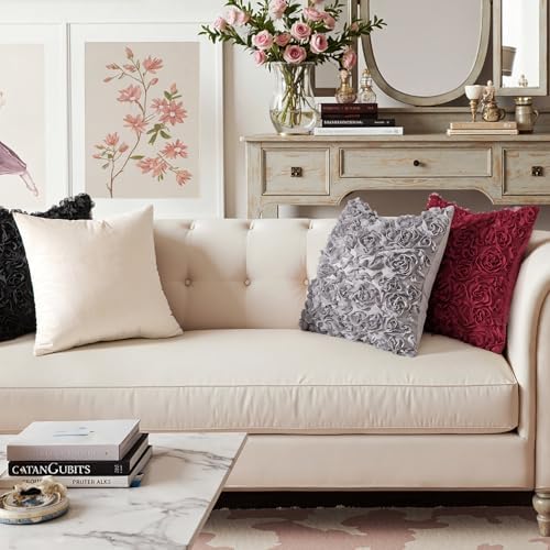 MIULEE Christmas 3D Decorative Romantic Stereo Chiffon Rose Flower Throw Pillow - Image 6