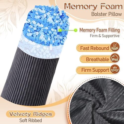 1 MIDDLE ONE Body Pillow, Memory Foam Round Body Pillows - Image 2
