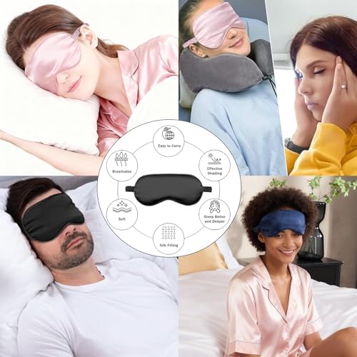 12PACK Silky Sleep Masks Satin Eye Mask Silk Eyes Cover - Image 5