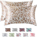 MR&HM Satin Pillowcase 2 Pack, Standard Size 20"x26", Champagne Leopard by MRHM