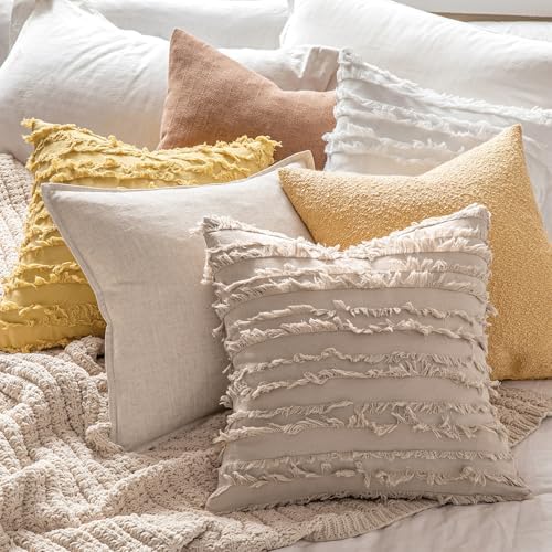 MIULEE Boho Linen Striped Throw Pillow Covers 20x20 - Image 5