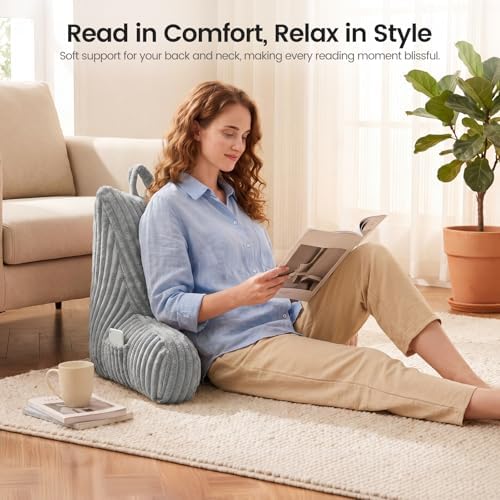 Reading Pillow for Sitting up in Bed, Adjustable Memory Foam Bed Rest Pillow - Image 7