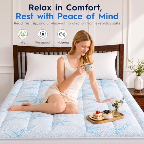 Waterproof Mattress Pad King Size, Mattress Topper Cooling - Image 5