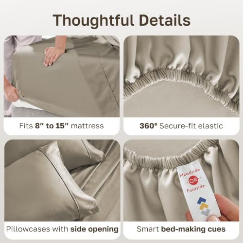 California Design Den Soft 100% Cotton Split King Bed Sheets - Image 6
