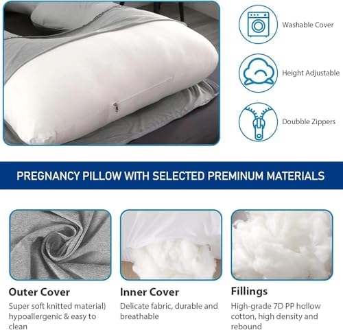 Pregnancy Pillows for Sleeping, U Shaped Full Body Maternity Pillow for - Image 5