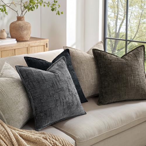 decorUhome Chenille Decorative Throw Pillow Covers 22x22 Set of 2 - Image 7