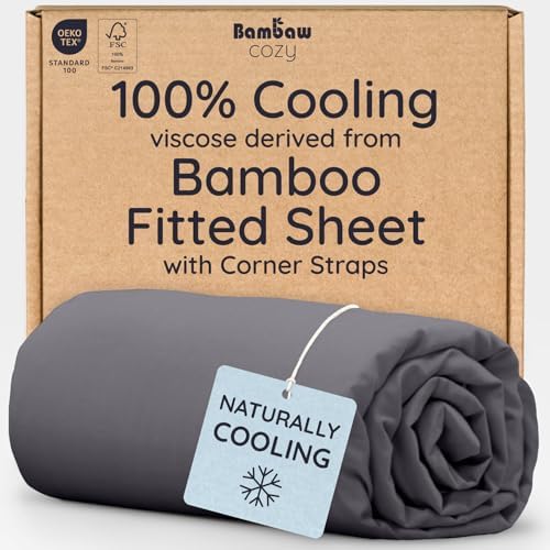 Bambaw 100% Viscose Derived from Bamboo Queen Size Fitted Sheet, Deep Pocket by Bambaw