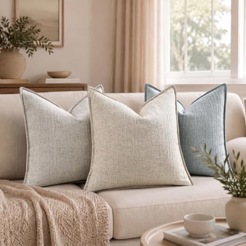 decorUhome Light Khaki Textured Linen Throw Pillow Covers 12x20 Set of 2 - Image 4