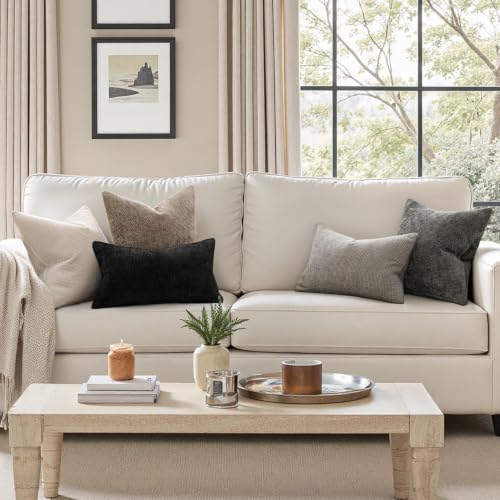 MIULEE Decorative Light Gray Euro Sham Pillow Covers 24x24 Inch 2 Pack - Image 2