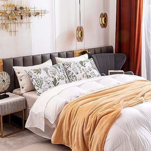 ECOCOTT 100% Cotton Pillowcases Standard Size, Floral Print Pattern Pillow - Image 5