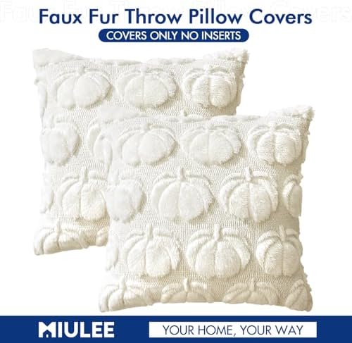 MIULEE Fall Pillow Covers Pumpkin Fall Decor 26x26 Pure White - Image 6