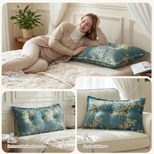 WOWMAX Rectangular Headboard Pillow Twin Bolster Pillow - Image 3