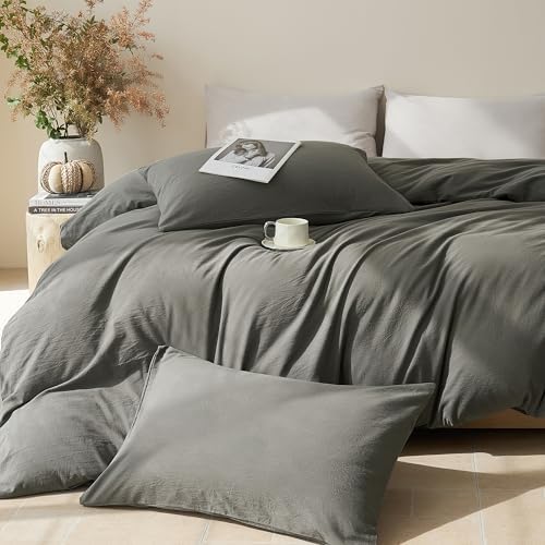 JELLYMONI 100% Washed Cotton Pillowcases, Envelope Closure 2-Pack - Image 2