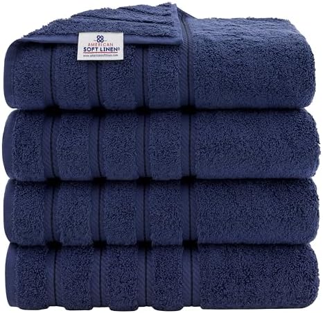American Soft Linen 100% Cotton Luxury Turkish Towels, 4 PC Bath Towel Set by AmericanSoftLinen