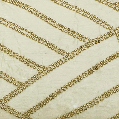 The HomeCentric Ivory Pack of 2, Silk Wooden Beads Lumbar Pillow Covers - Image 2