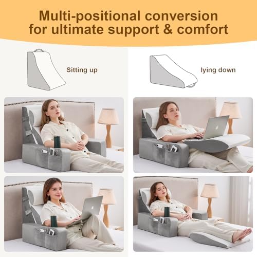 Yojoke Reading Pillow for Bed, Back Pillow for Bed Sitting up - Image 5