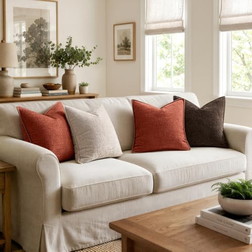 MIULEE Decorative Couch Throw Pillow Covers 20x20 Inch Dark Brown 2 Pack - Image 5
