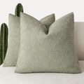 Foindtower Decorative Textured Boucle Throw Pillow Covers 24x24 Dusty Green by Foindtower