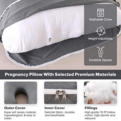 Elover U Shaped Pregnancy Pillow, Full Body Maternity Support - Image 3